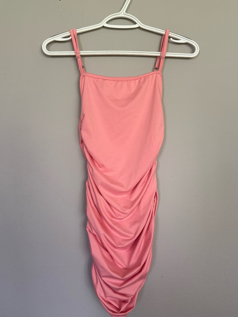 SHEIN Pink Ruched Mini Dress